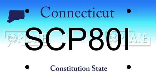 SCP80I Connecticut License Plate