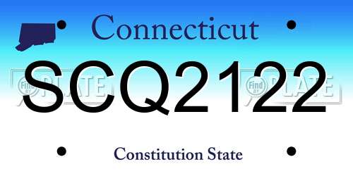 SCQ2122 Connecticut License Plate