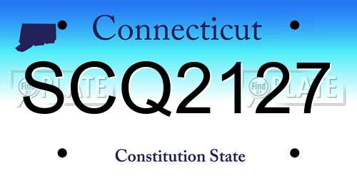 SCQ2127 Connecticut License Plate