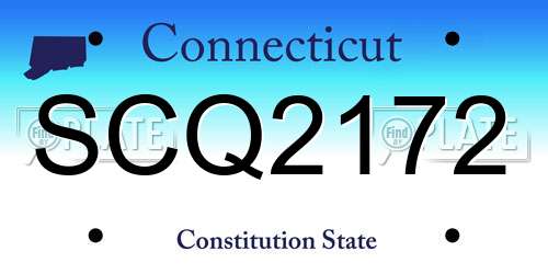 SCQ2172 Connecticut License Plate