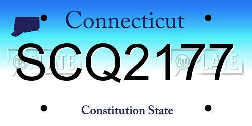 SCQ2177 Connecticut License Plate