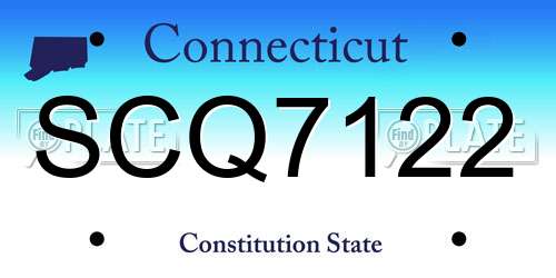 SCQ7122 Connecticut License Plate