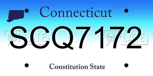 SCQ7172 Connecticut License Plate