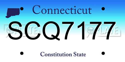 SCQ7177 Connecticut License Plate