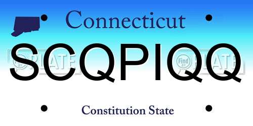 SCQPIQQ Connecticut License Plate