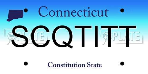 SCQTITT Connecticut License Plate