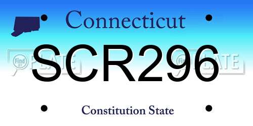 SCR296 Connecticut License Plate