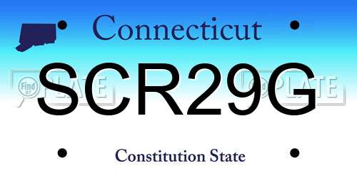 SCR29G Connecticut License Plate