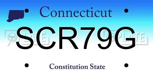 SCR79G Connecticut License Plate