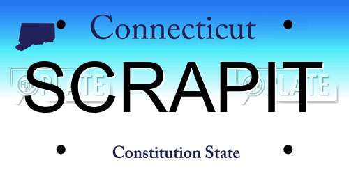 SCRAPIT Connecticut License Plate