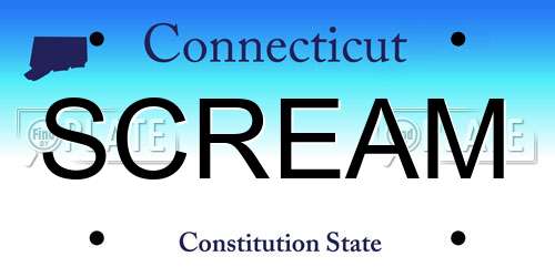 SCREAM Connecticut License Plate