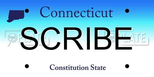 SCRIBE Connecticut License Plate