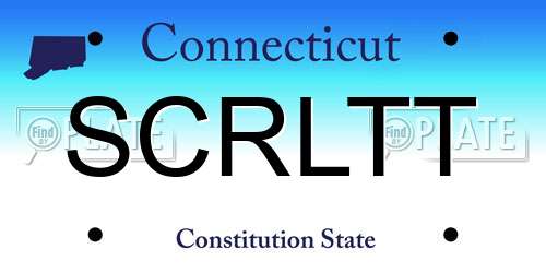 SCRLTT Connecticut License Plate
