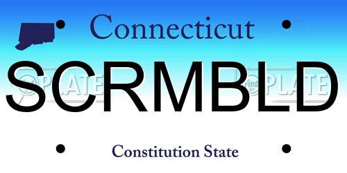 SCRMBLD Connecticut License Plate