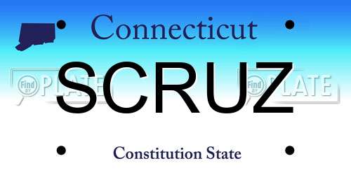 SCRUZ Connecticut License Plate