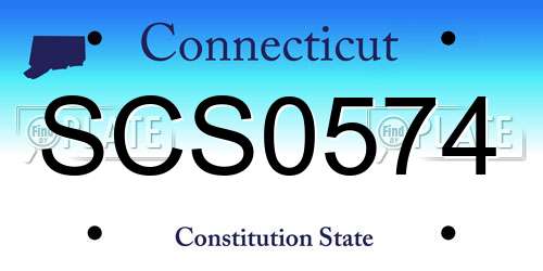 SCS0574 Connecticut License Plate