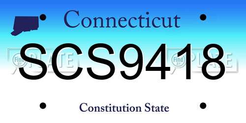 SCS9418 Connecticut License Plate