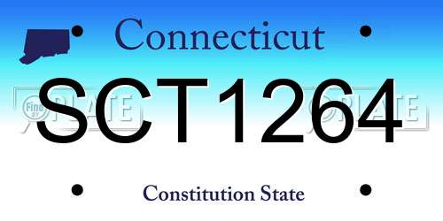 SCT1264 Connecticut License Plate