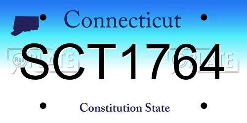 SCT1764 Connecticut License Plate