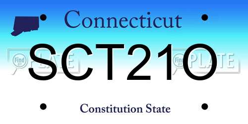 SCT21O Connecticut License Plate