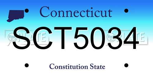 SCT5034 Connecticut License Plate
