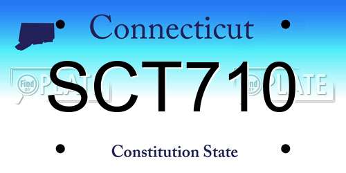 SCT710 Connecticut License Plate