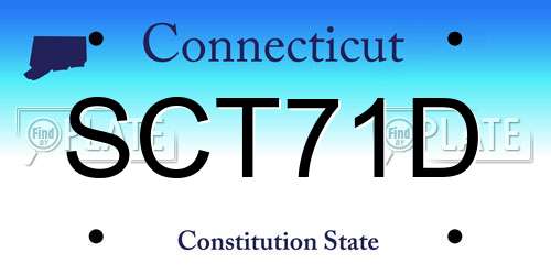 SCT71D Connecticut License Plate