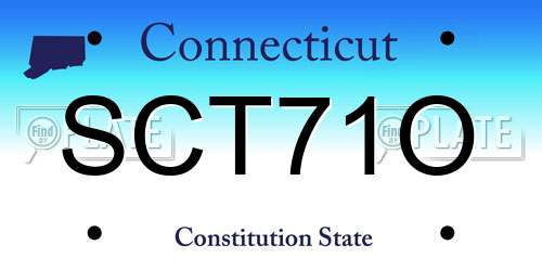 SCT71O Connecticut License Plate