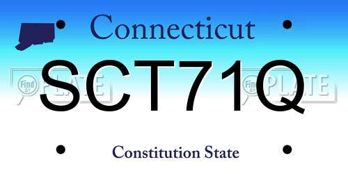 SCT71Q Connecticut License Plate