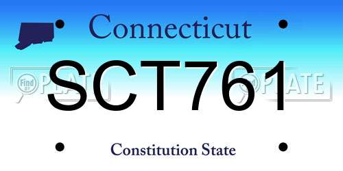 SCT761 Connecticut License Plate