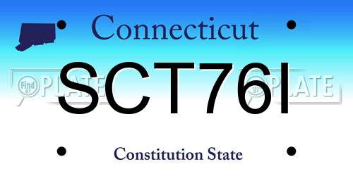 SCT76I Connecticut License Plate