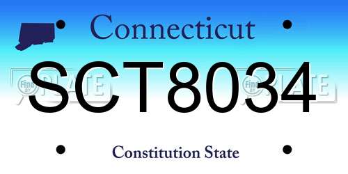 SCT8034 Connecticut License Plate
