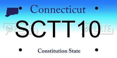 SCTT10 Connecticut License Plate