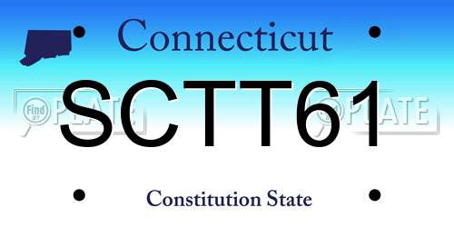 SCTT61 Connecticut License Plate
