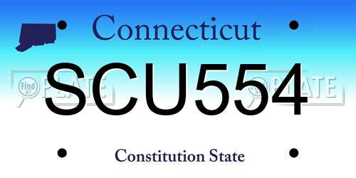 SCU554 Connecticut License Plate