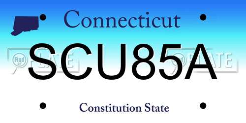 SCU85A Connecticut License Plate
