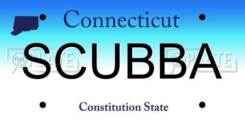SCUBBA Connecticut License Plate