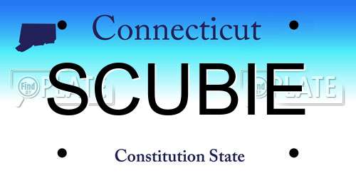 SCUBIE Connecticut License Plate