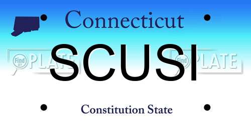 SCUSI Connecticut License Plate