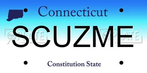 SCUZME Connecticut License Plate