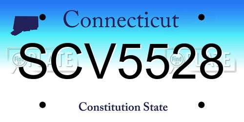 SCV5528 Connecticut License Plate