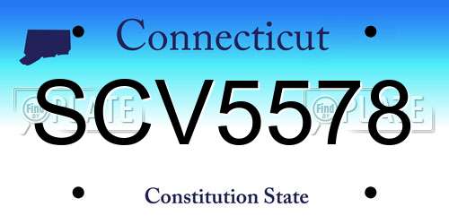 SCV5578 Connecticut License Plate