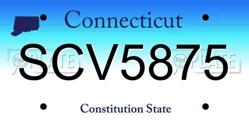 SCV5875 Connecticut License Plate