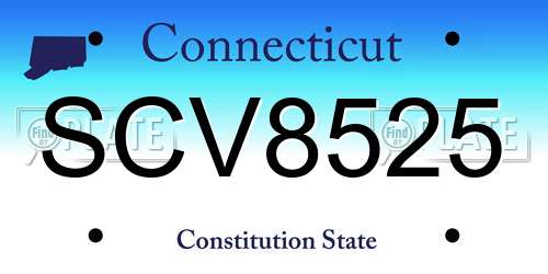 SCV8525 Connecticut License Plate