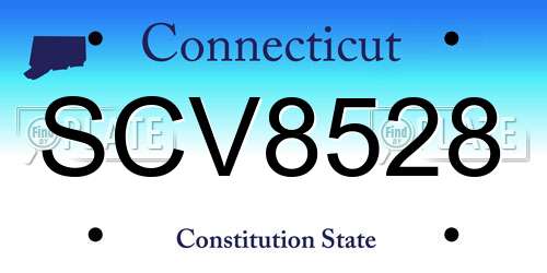 SCV8528 Connecticut License Plate