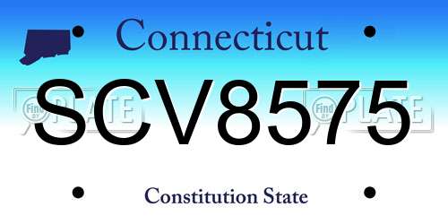 SCV8575 Connecticut License Plate