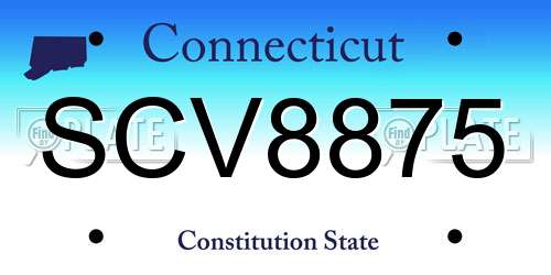 SCV8875 Connecticut License Plate