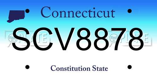 SCV8878 Connecticut License Plate