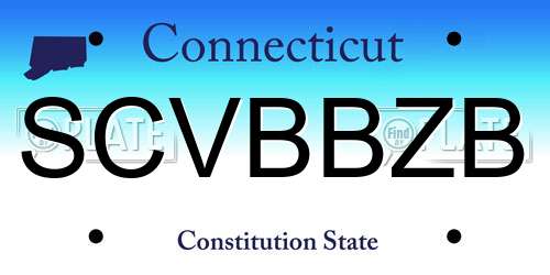 SCVBBZB Connecticut License Plate