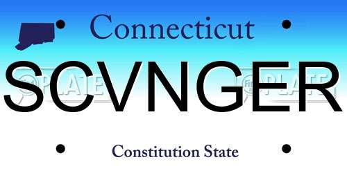 SCVNGER Connecticut License Plate